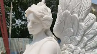 Natural MM arbor stone winged four season goddess statue