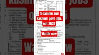 Ta jammu and Kashmir govt jobs out 2025 #governmentjobs #govtjobs #currentaffairs #sarkarinaukri