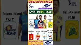 Invest in IPL team, Large cap Stocks near 52 week low, Title  sponsorship fee of IPL #share  #ipl