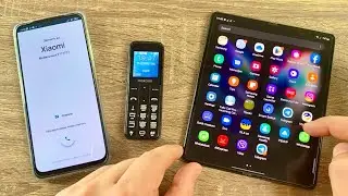 Fake CALLS incoming calls to Samsung Galaxy Z fold 3 vs Xiaomi Redmi Note 11 vs Maxcom mm111