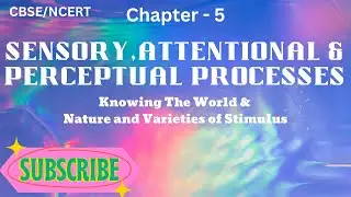 Class 11 psychology chapter 5 | Sensory Attentional & Perceptual Processes | CBSE |