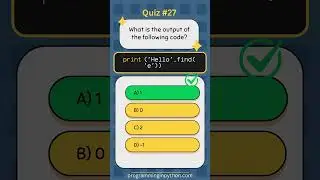 Python Quiz 27 - What's the Answer? - Quiz #27 #python #shorts #quiz #codingchallenge