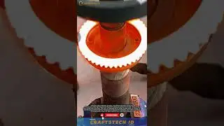 induction heat treatment process, most likely induction hardening #tech #machine