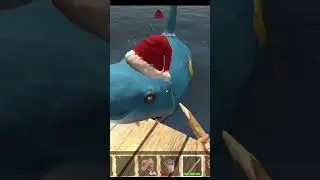 I saw a santa shark || Shark || Shark with santa hat || #gaming #survivalgame #gamerboy #android