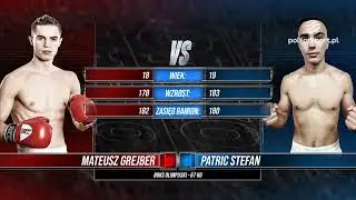 Mateusz Grejber - Patric Stefan. Skr&oacute;t walki | Polsat Boxing Promotions 9