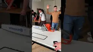 Most People Fail This 10-Second Chainsaw Challenge 😨 #shortsvideos (Credit - @mariofarcas45)