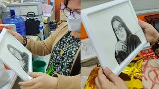Drawing a Charcoal Portrait Maam Leni #charcoalart