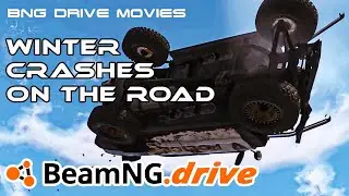 #10 Winter crashes on the road | megaspiner - crusher | beamng crash car #beamng  #beamngcrash