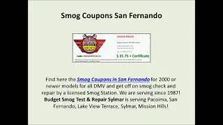 Smog Coupons San Fernando Pacoima Lake View Terrace Mission Hills Sylmar