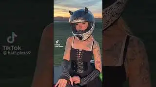 Horror movie vibes 😈 #halloween #motorcycle #helmet