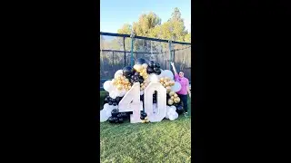 40th birthday balloon decoration with marquee numbers included! ✨