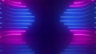 Horizontal Glowing Neon Lights Stage Loop Animated Background - Free Footage - Motion Made
