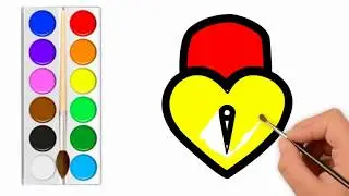 Draw Heart And Star || Heart and Star Coloring Pages || kids colorLeanVideos