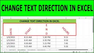 How to change text direction in Excel | How to Write Vertical Text in Excel
