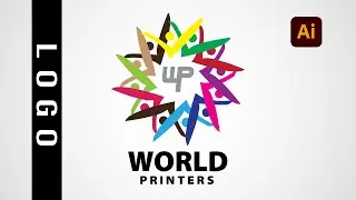 World Printers Logo Design in illustrator | Colourful Logo Design | #adobeillustrator