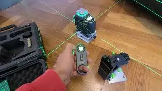 4D Kreuzlinienlaser Huepar S04CG/CR mit Zubehör. Top Laser Nivelierung Gerät Empfehlung