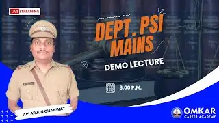Dept.PSI मुख्य परीक्षा 2023 Demo Lecture :API अर्जुन घनवट #dept_psi #mains