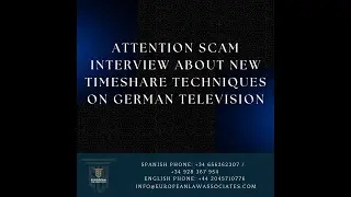Attention scam interview about new timeshare techniques on German television