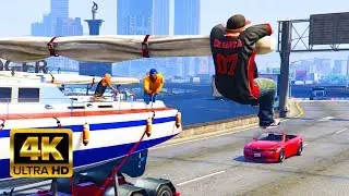 GTA 5 Stolen Yacht Car Chase [4K PC 60FPS MAX SETTINGS]