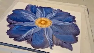 ARTE FLUIDO MÁGICO 💥 🎨  REPITIENDO LA MISMA PINCELADA 🎁🖌 ARTE Y MAGIA ✨️🔵🧡