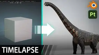 Designing a unique 3D Sauropod model from scratch in Blender | Timelapse