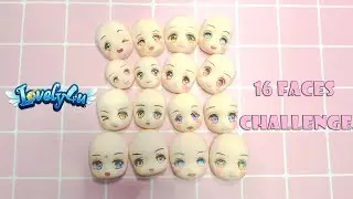85】16 doll faces make up challenge 2【Clay Tutorial/ Anime Figure/ DIY/Lovely4u】
