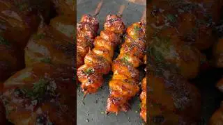 Hot honey chicken skewers
