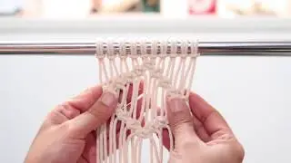 Macrame Diamond using square knots | Easy macrame pattern for beginners