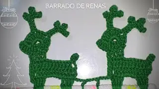 Barradinho ou bico de crochê renas #Especialdenatal