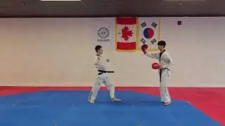 yellow belt kicking tq, front kick round house kick  jumping front kick