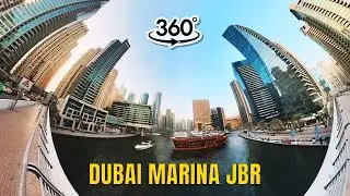 Dubai Marina to Jumeirah Beach Residences Bridge crossing 360 tour | Dubai 360 travel video