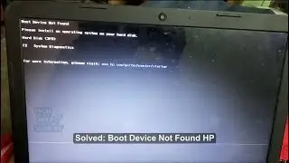 Boot Device Not Found HP - How To Solved