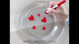 Floating Dry Erase Marker Experiment - Valentines Day Hearts