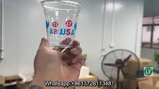 Milk tea cup logo auto printer for PET cup both side at the same time
