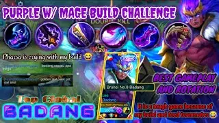 TOP GLOBAL SUPREME BADANG PURPLE W/ MAGE BUILD CHALLENGE | #B62 | MLBB