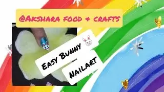 Cute & easy Bunny 🐰 nailart design on  natural nails for beginners@Akshara food & crafts#Shorts