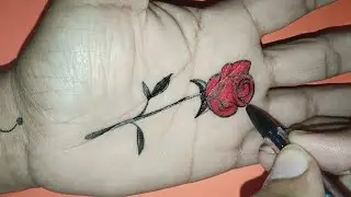Easy Rose 🌹 tattoo for beginners step by step | गुलाब के फूल का टैटू | How to draw Rose tattoo | 