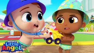 Beach Fun and Learning Day 🏖️🎶| Little Angel Color Songs & Nursery Rhymes | Learn Colors & Shapes