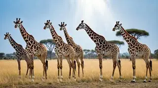 Giraffe on the Run! Lions Give Chase #wildlife #subscribe @animals0tv  #shorts #giraffe #hunting 