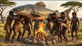 Life 5.2 Million Years Ago: Homo Habilis Faces a Giant Catfish Nightmare