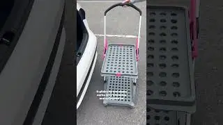 APOXCON Folding Shopping Cart, Two Tier Collapsible Cart with One Crate, Heavy Duty Utility Cart