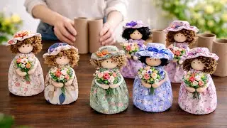 Adorable Fabric dolls you can make in one Evening 🧵 Great idea made from Toilet Paper Rolls