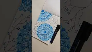 Easy blue Mandala🎀| Step by Step #mandalaforbegginers #trending #shorts #drawing #artist #blue #easy
