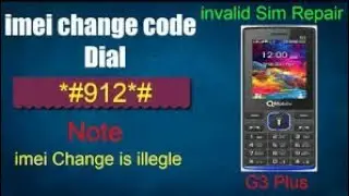 QMobile G3 Imei Repair Code || Q Mobile IMEI Repair