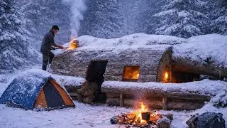 Camping life Solo Building a Warm and Cozy  tree house, Survival shelter, tree house 🏡 #camping