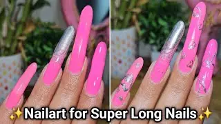 Cute easy nailart tutorial at home with Pink and Silver✨️Miss Nailarts🌸 #Nails #Nailarts 