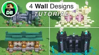 Minecraft: How to build 4 Wall Designs (Tutorial)