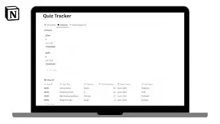 Quiz Tracker | How to keep track of quizzes tracker in @Notion