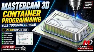 Mastercam 3D Programming: Machining Plastic Disposal Container | #CNCProgramming #MastercamTutorial