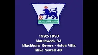 FA Premier League. Season 1992-1993. Matchweek 33. Accurate strike by Mike Newell.